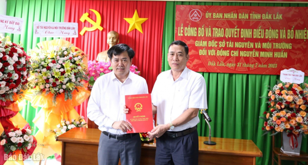 Đồng chí Nguyễn Minh Huấn được bổ nhiệm giữ chức Giám đốc Sở Tài nguyên và Môi trường